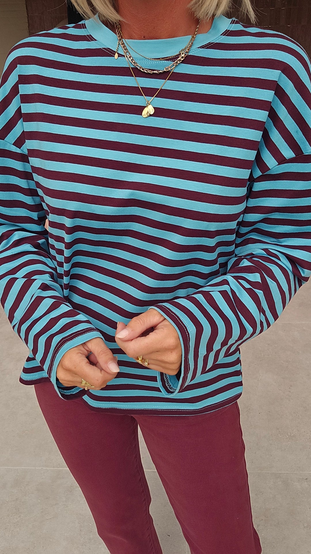 LOU striped longsleeve blue &amp; plum