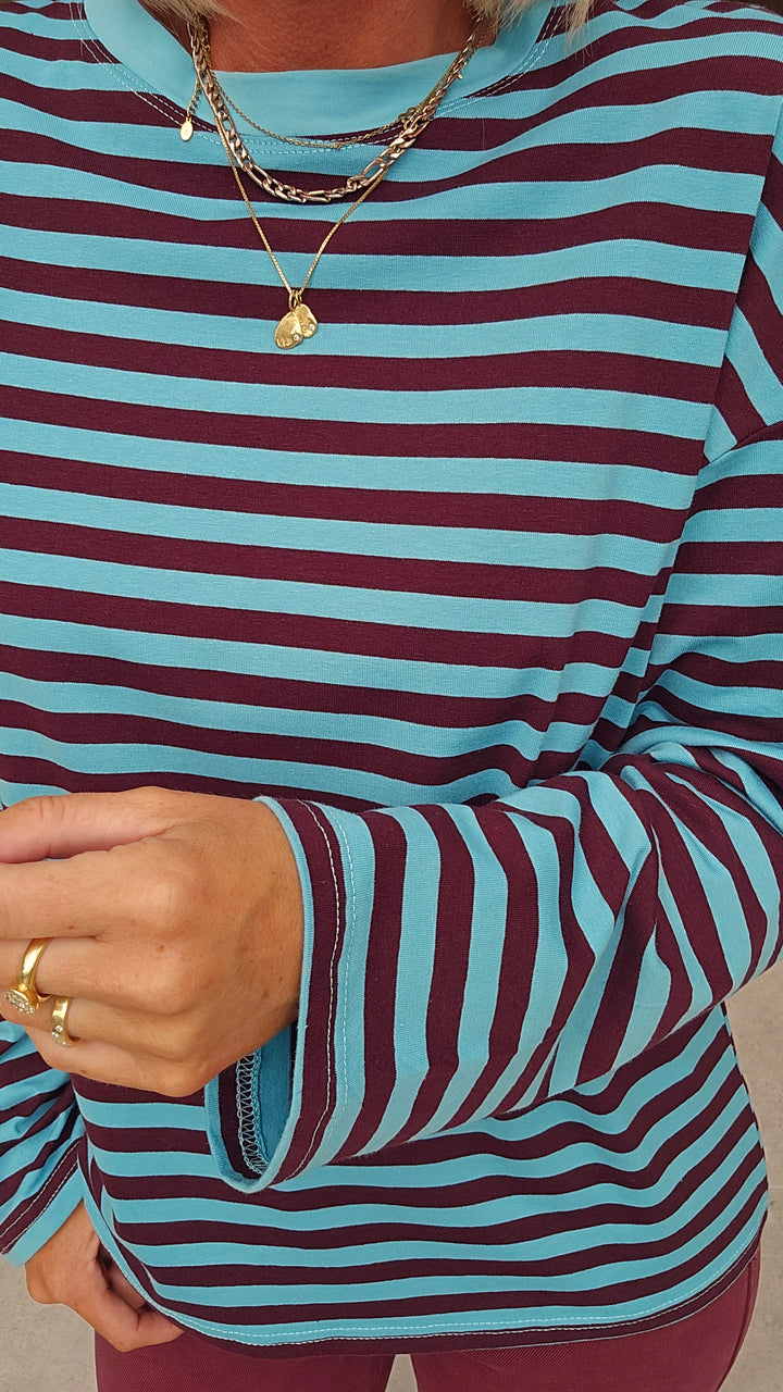 LOU striped longsleeve blue &amp; plum