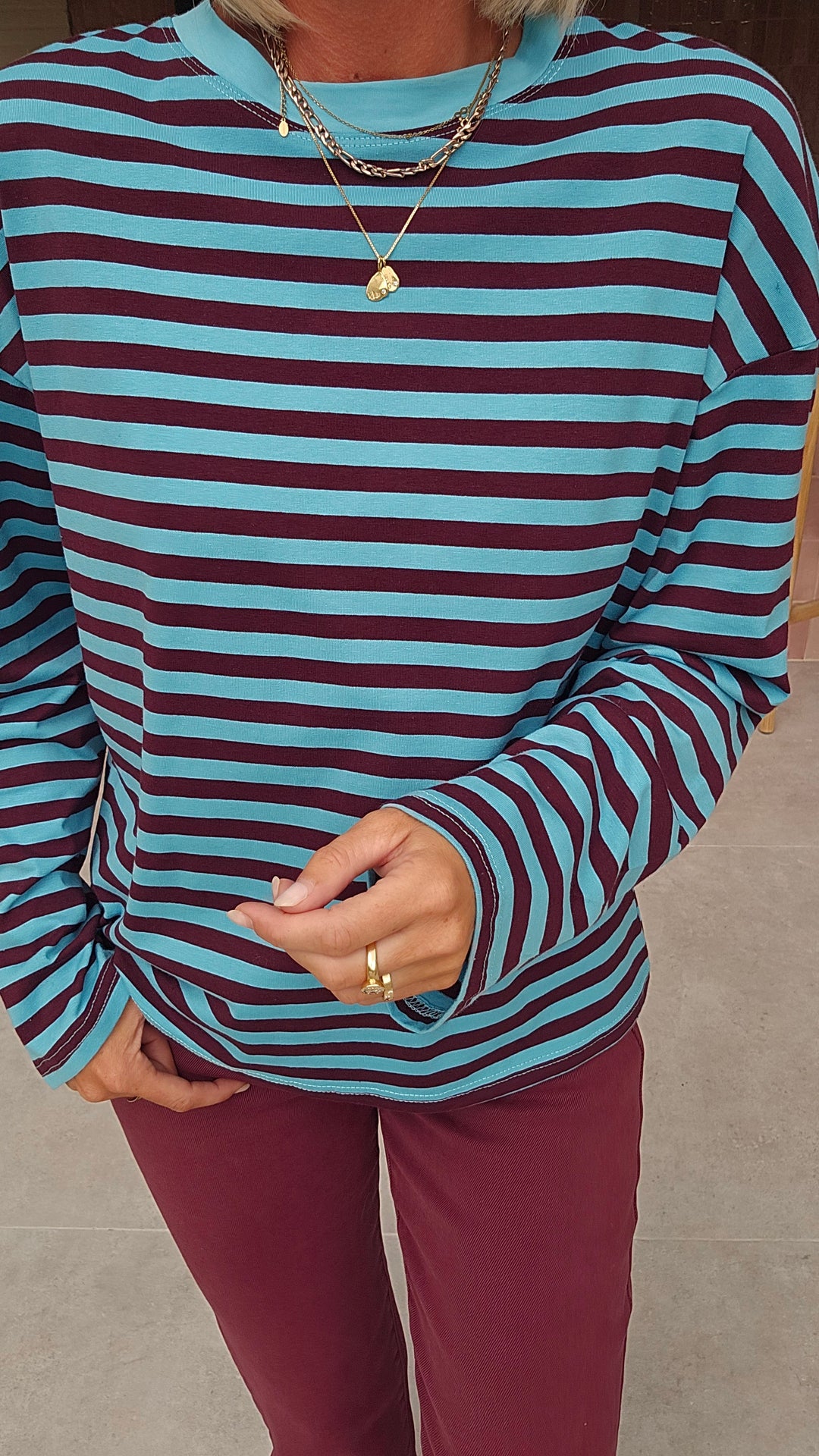 LOU striped longsleeve blue &amp; plum