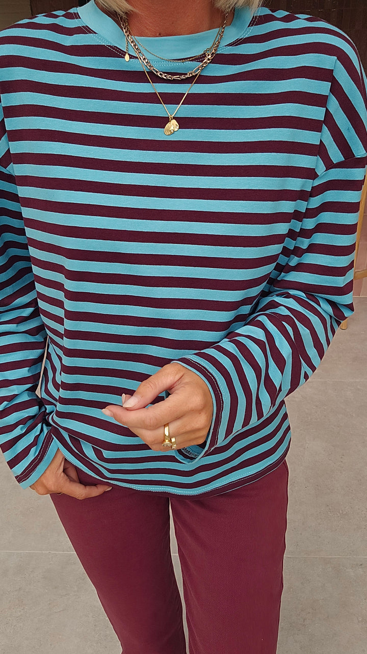 LOU striped longsleeve blue &amp; plum