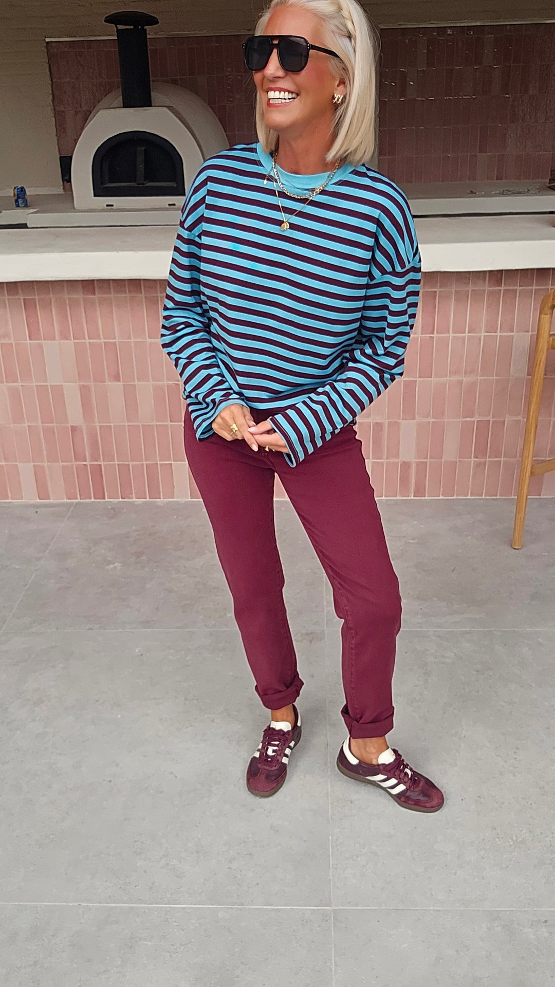 ADÈLE mom jeans burgundy