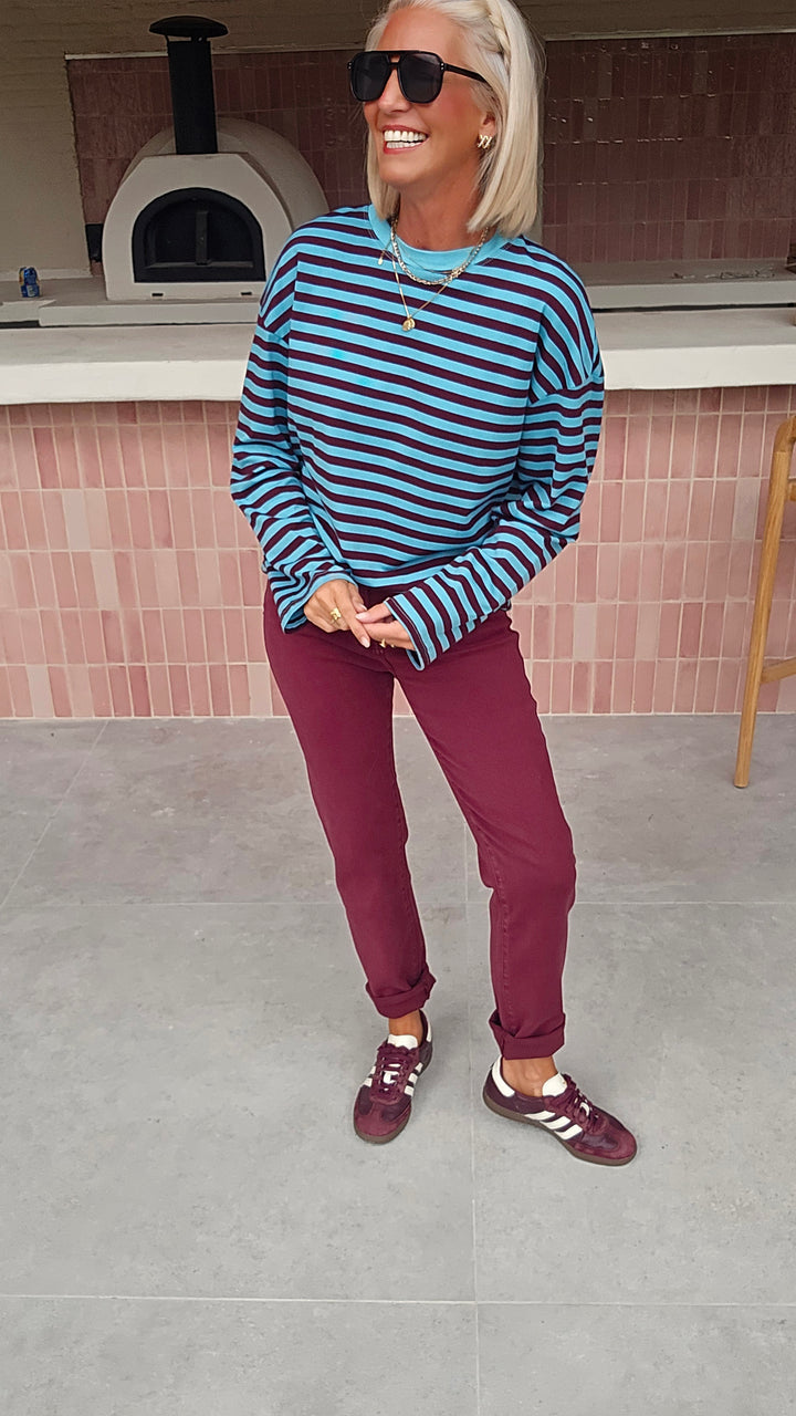 ADÈLE mom jeans burgundy