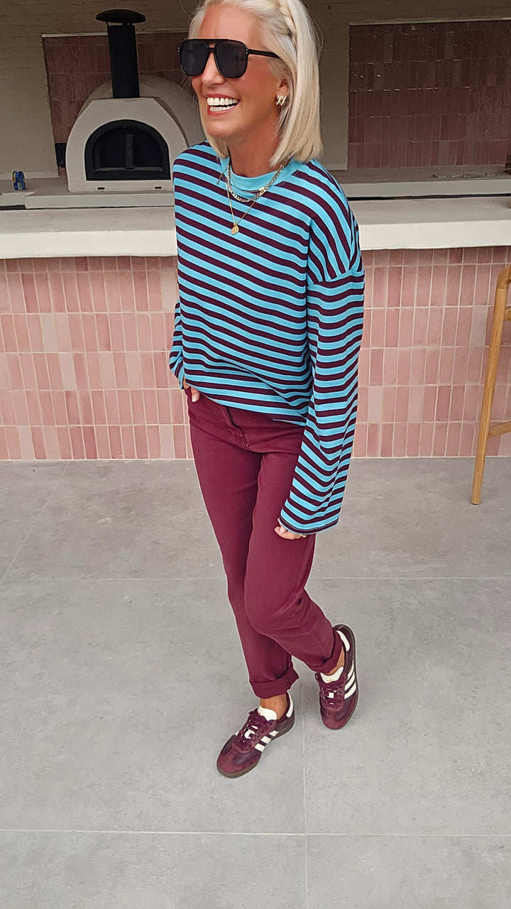 ADÈLE mom jeans burgundy