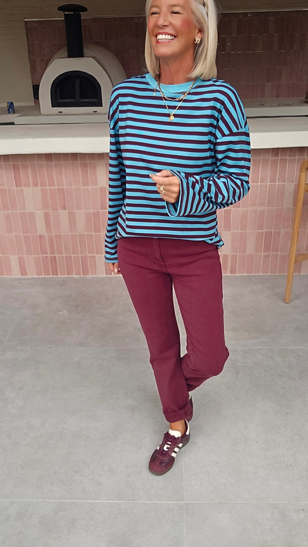 ADÈLE mom jeans burgundy