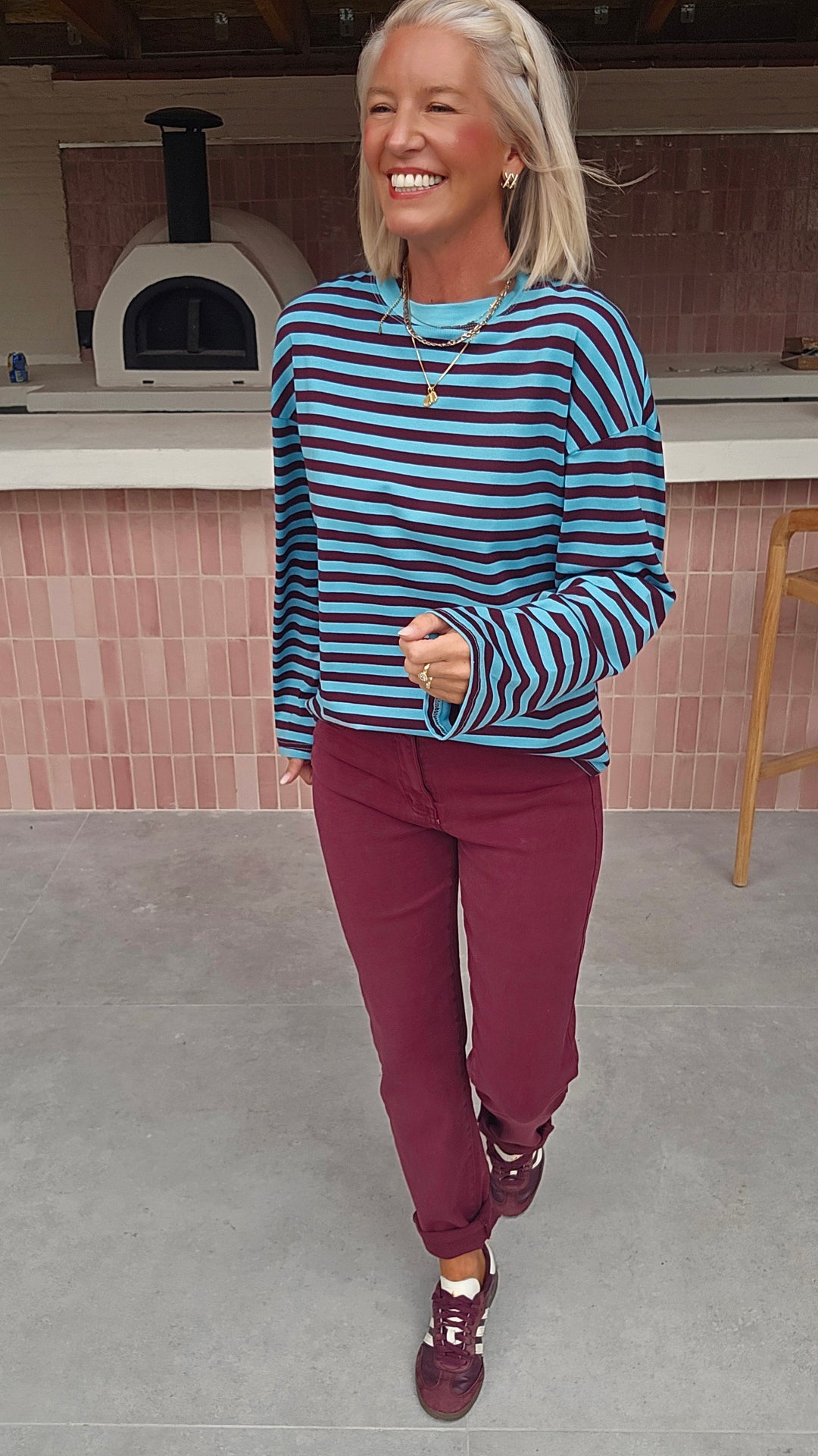 LOU striped longsleeve blue &amp; plum