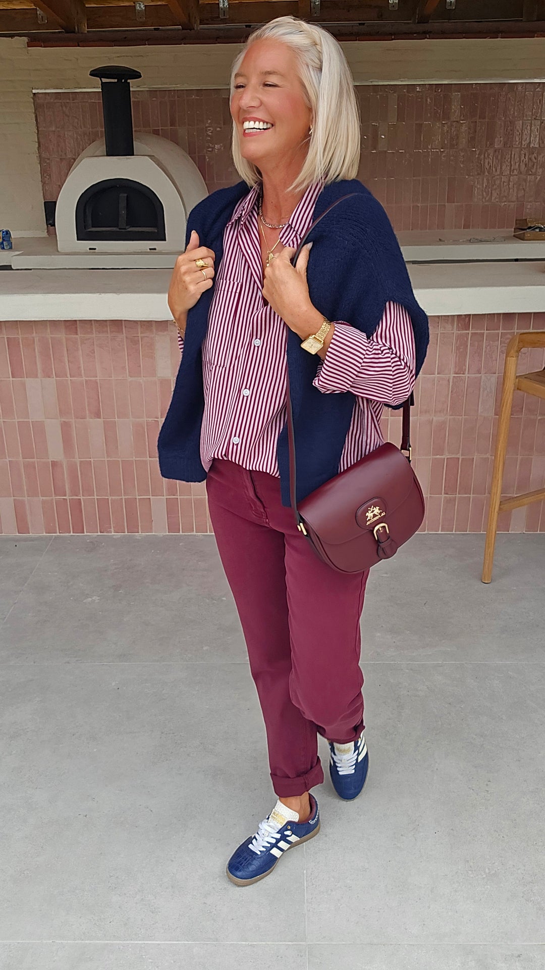 ADÈLE mom jeans burgundy