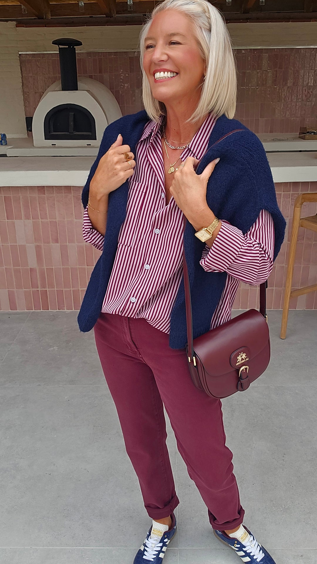 ADÈLE mom jeans burgundy