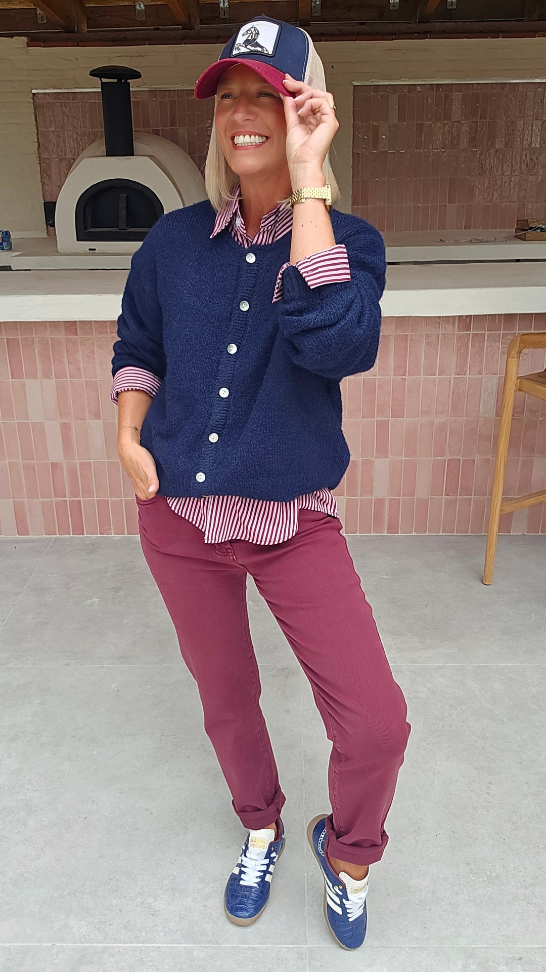 ADÈLE mom jeans burgundy