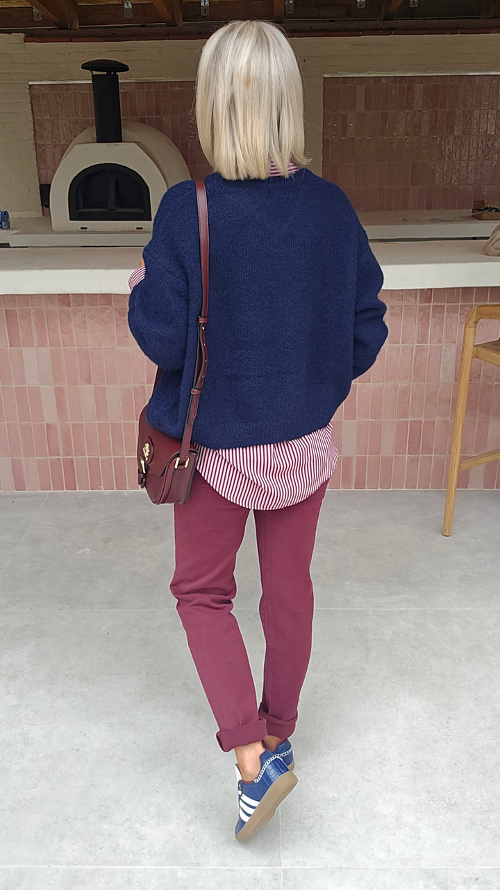 ADÈLE mom jeans burgundy