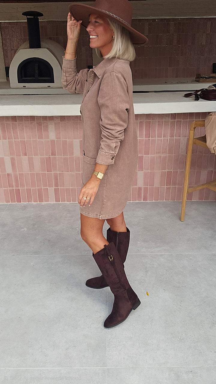 THE PERFECT JEANS dress taupe