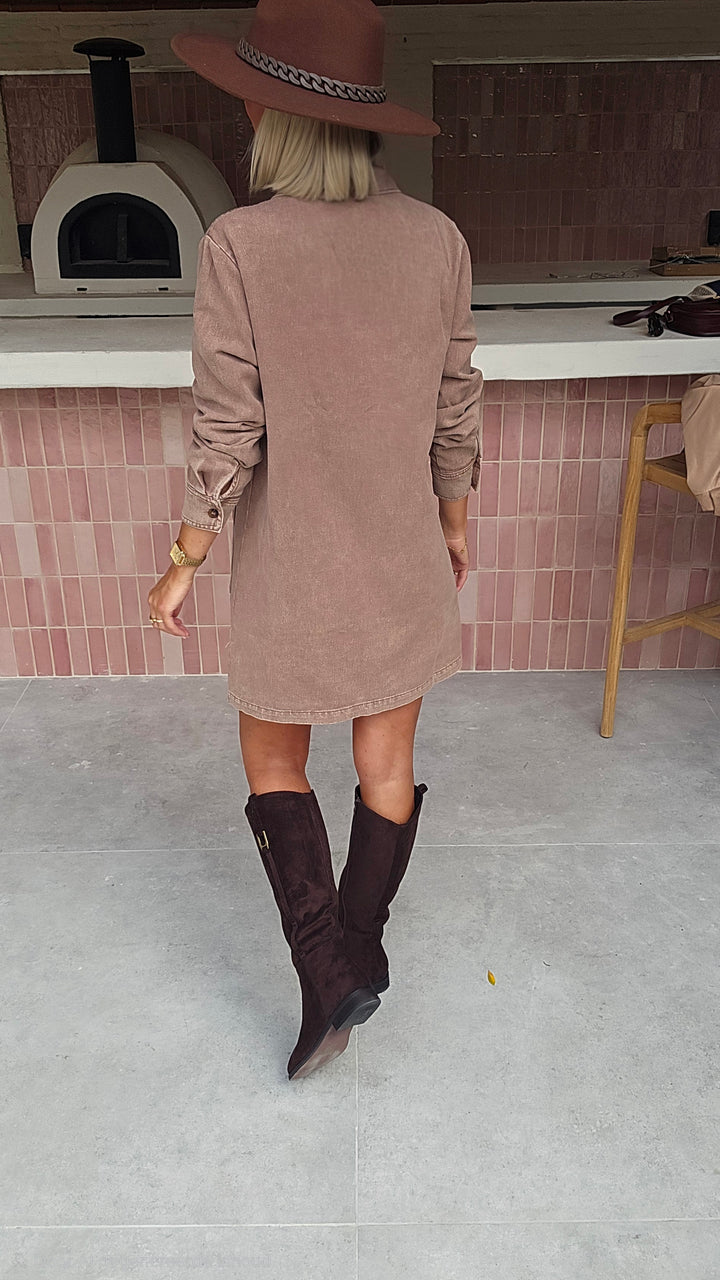 THE PERFECT JEANS dress taupe