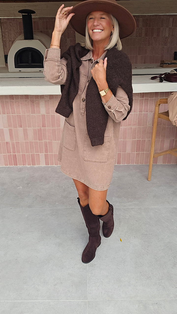 THE PERFECT JEANS dress taupe