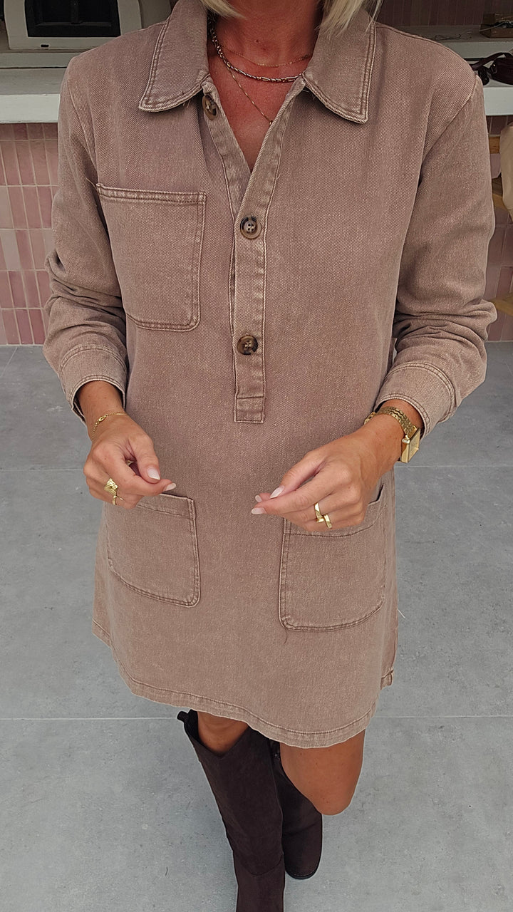 THE PERFECT JEANS dress taupe
