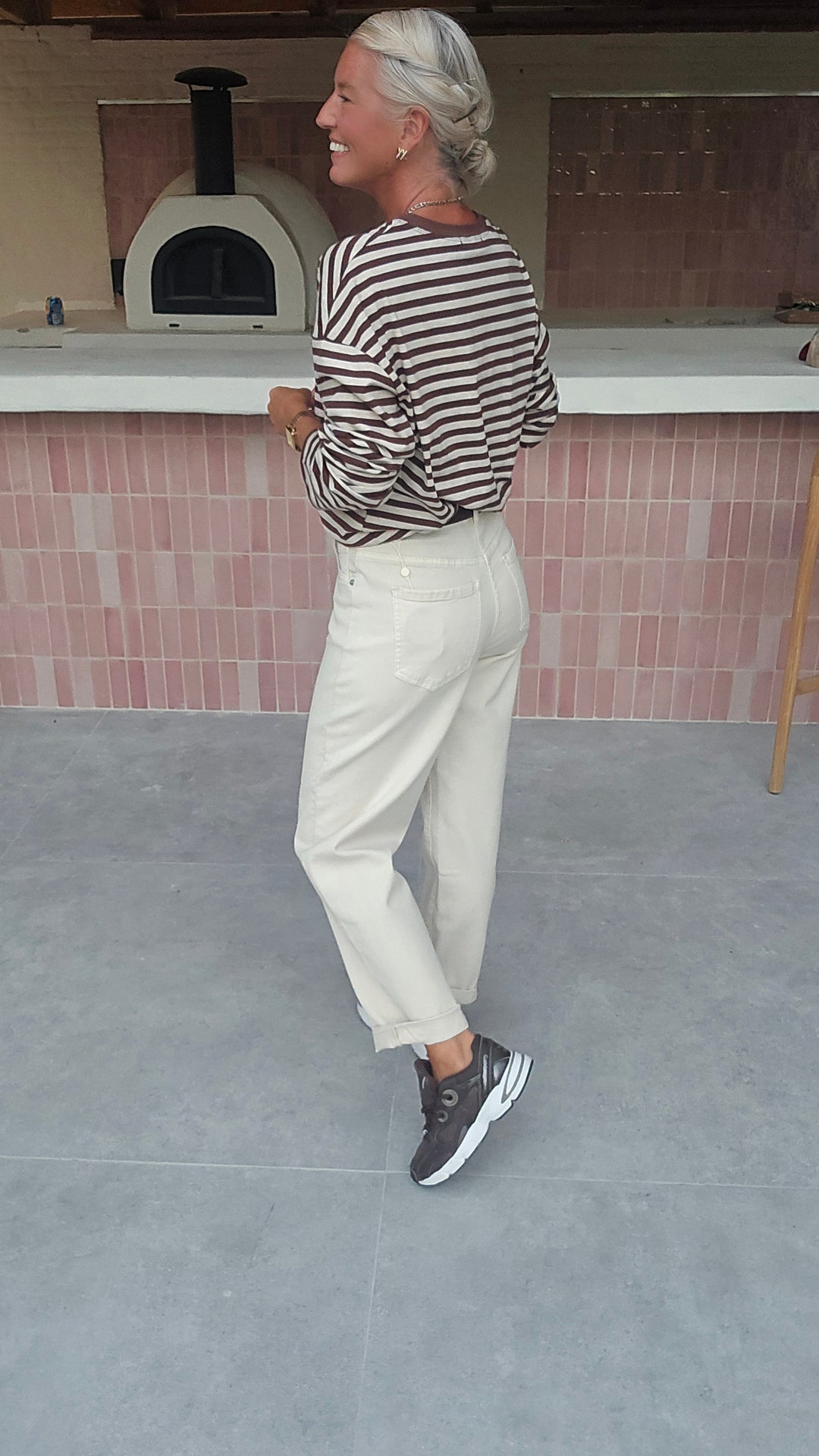 LOU striped longsleeve chocolat &amp; taupe