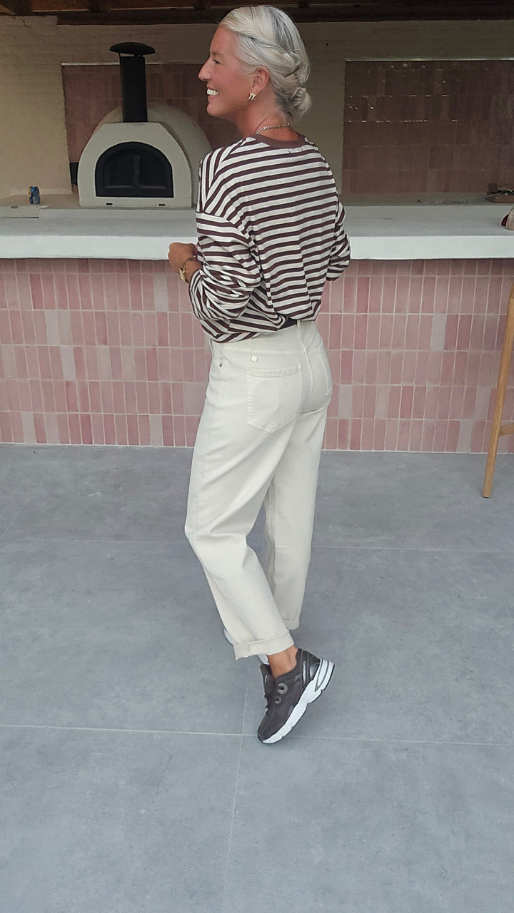 LOU striped longsleeve chocolat &amp; taupe