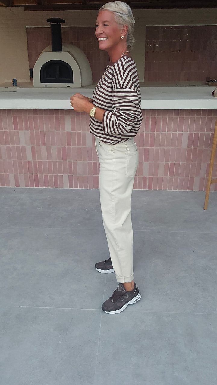 LOU striped longsleeve chocolat &amp; taupe