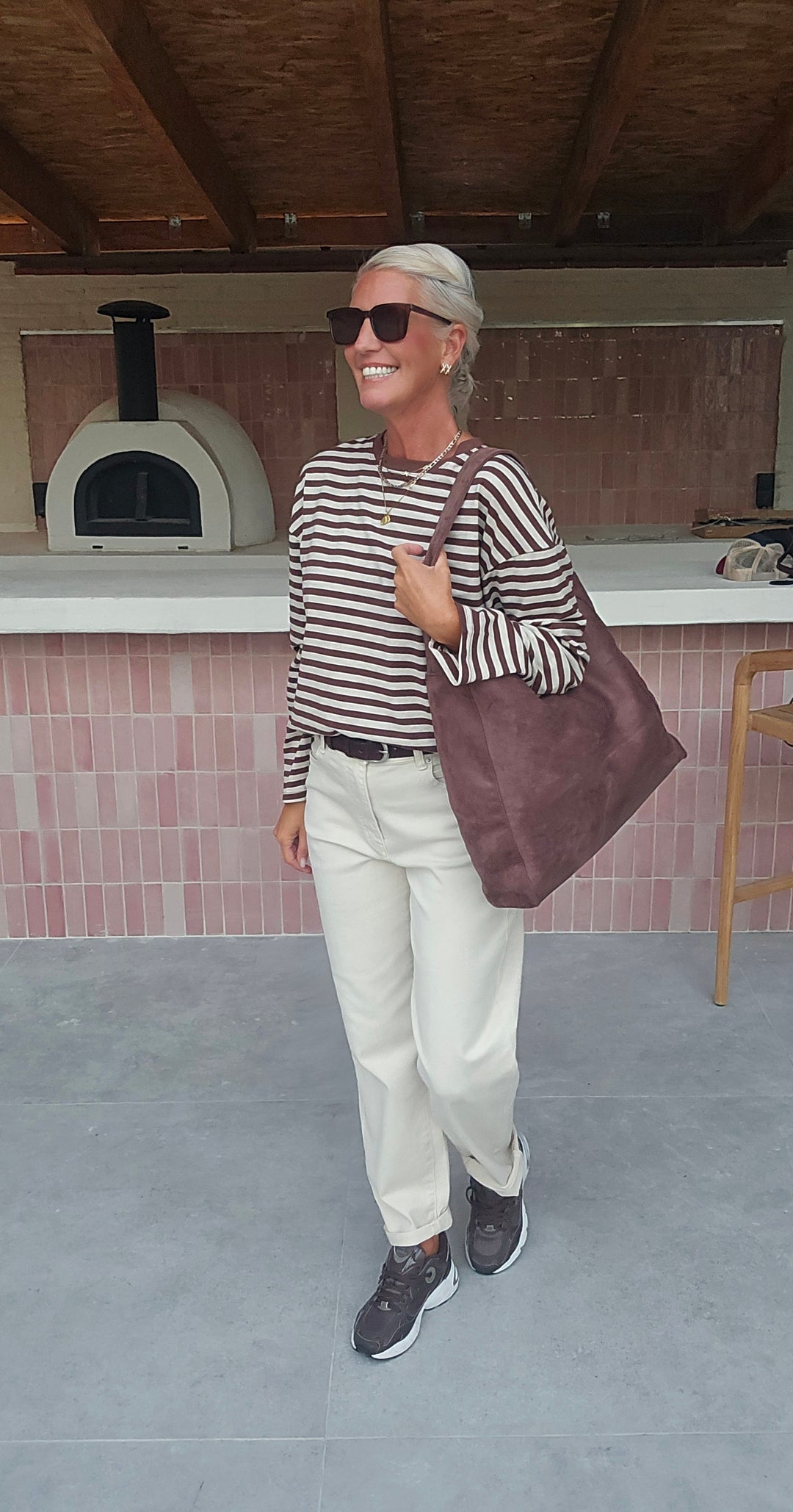 LOU striped longsleeve chocolat &amp; taupe
