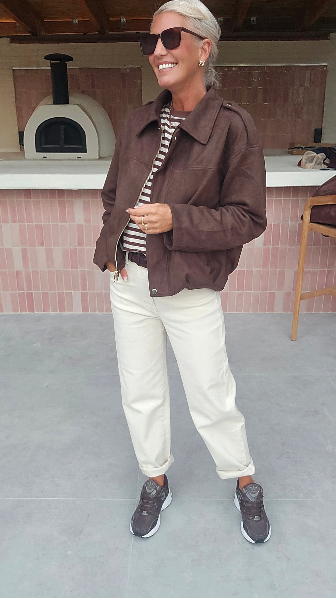 LOU striped longsleeve chocolat &amp; taupe