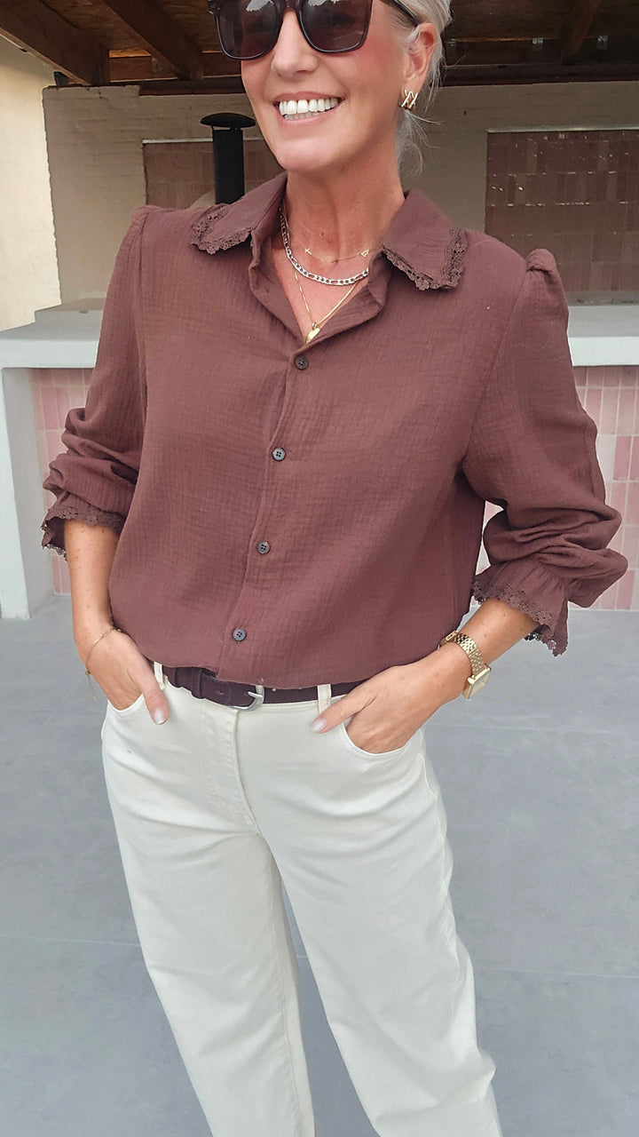 MANON blouse chocolat