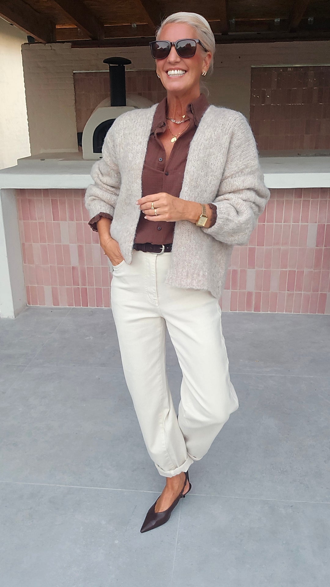 BERTILLE cardigan soft taupe