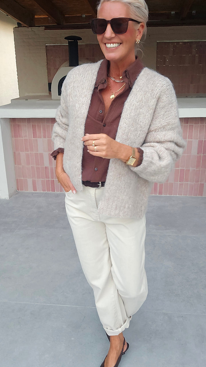 BERTILLE cardigan soft taupe