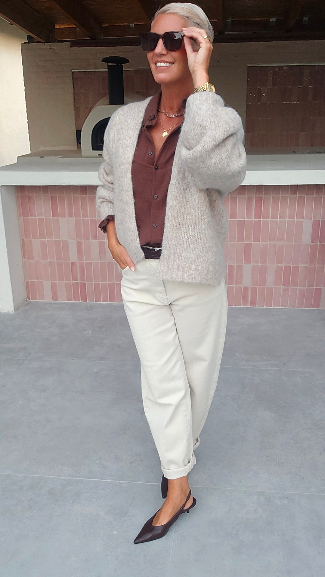BERTILLE cardigan soft taupe