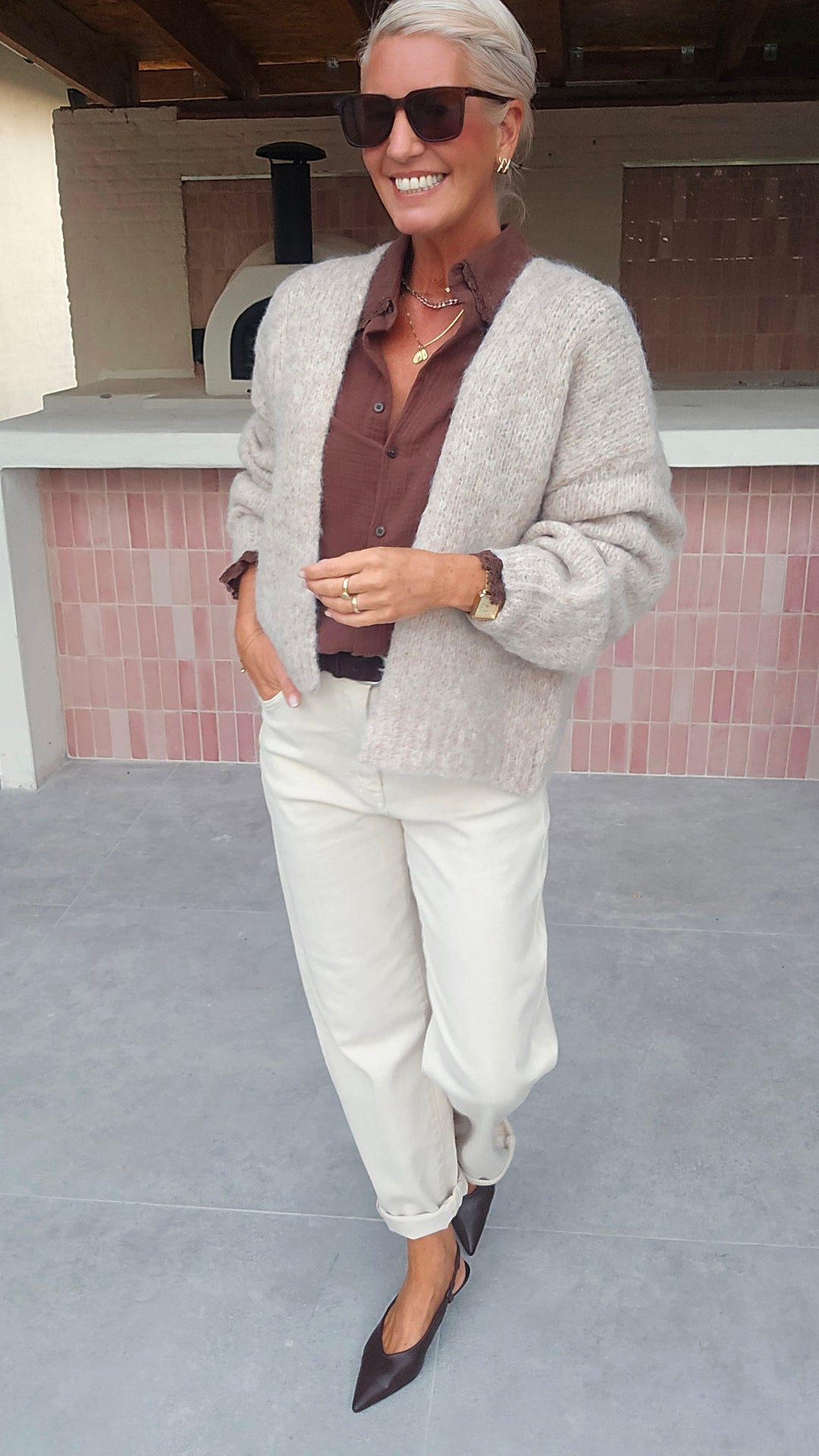 BERTILLE cardigan soft taupe