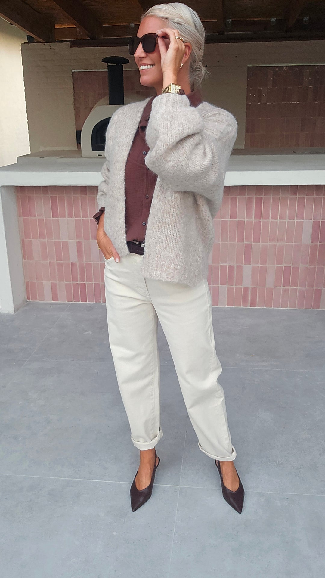 BERTILLE cardigan soft taupe
