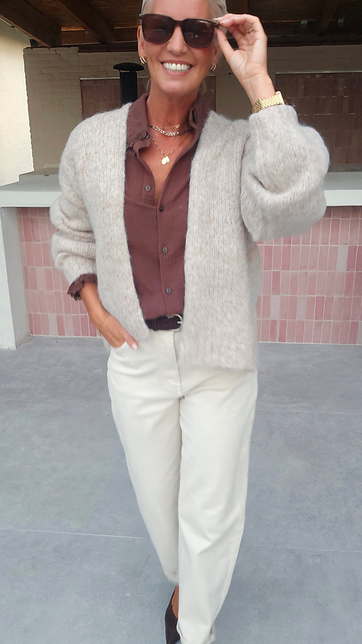 BERTILLE cardigan soft taupe
