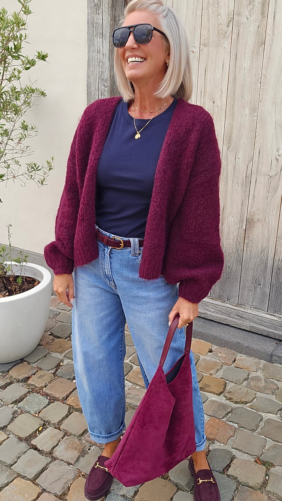 BERTILLE cardigan burgundy