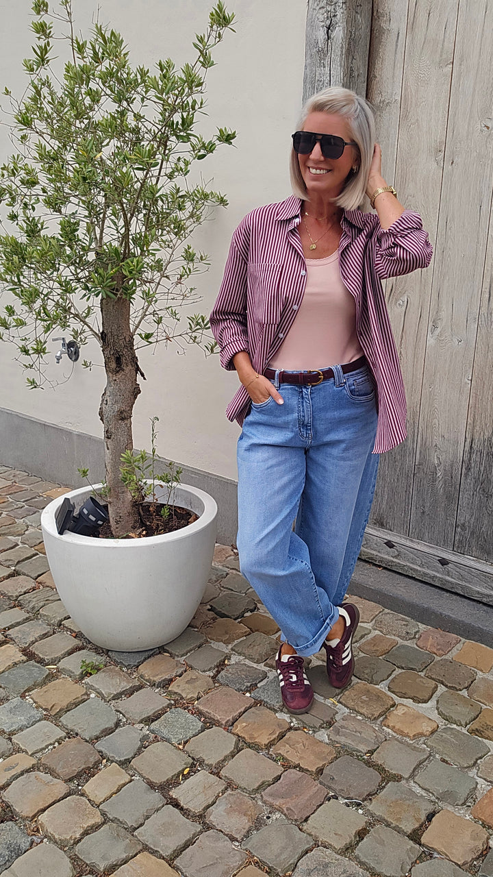 CLARA rib tee soft pink