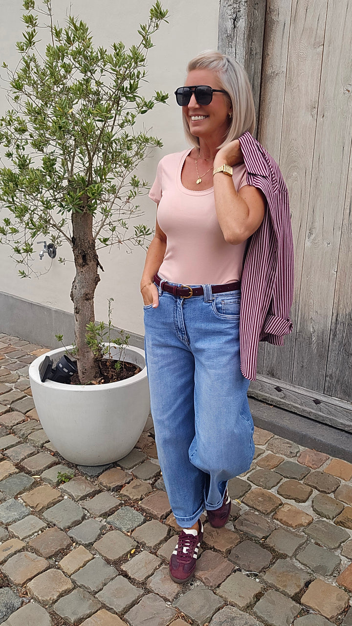 CLARA rib tee soft pink