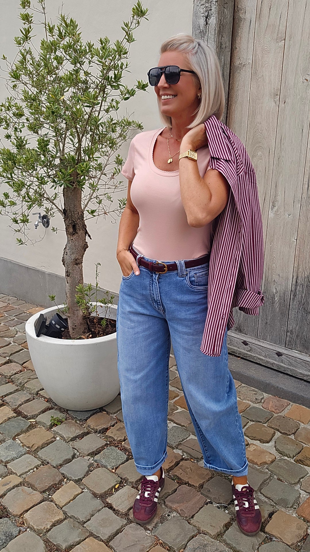 CLARA rib tee soft pink