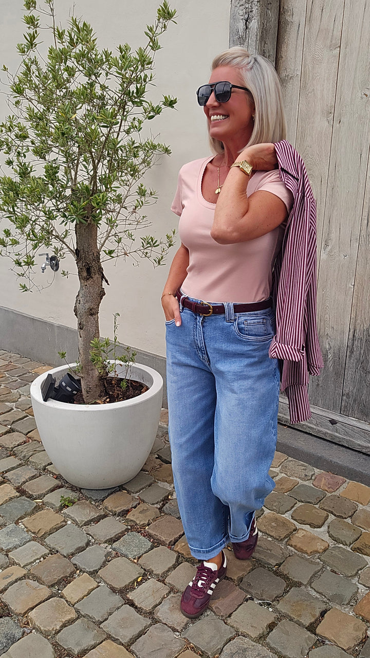 CLARA rib tee soft pink