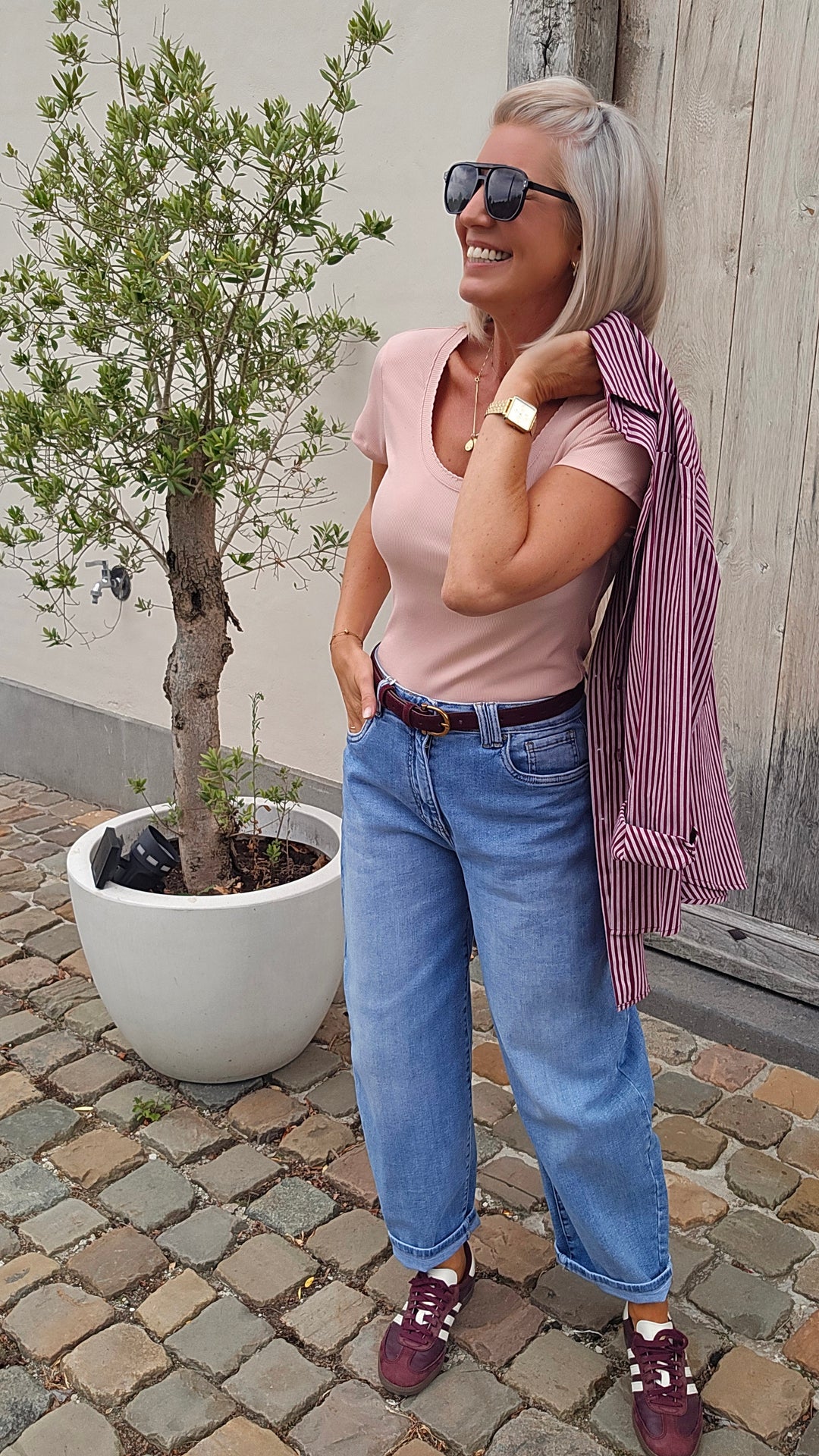 CLARA rib tee soft pink