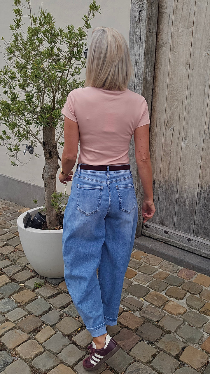 CLARA rib tee soft pink