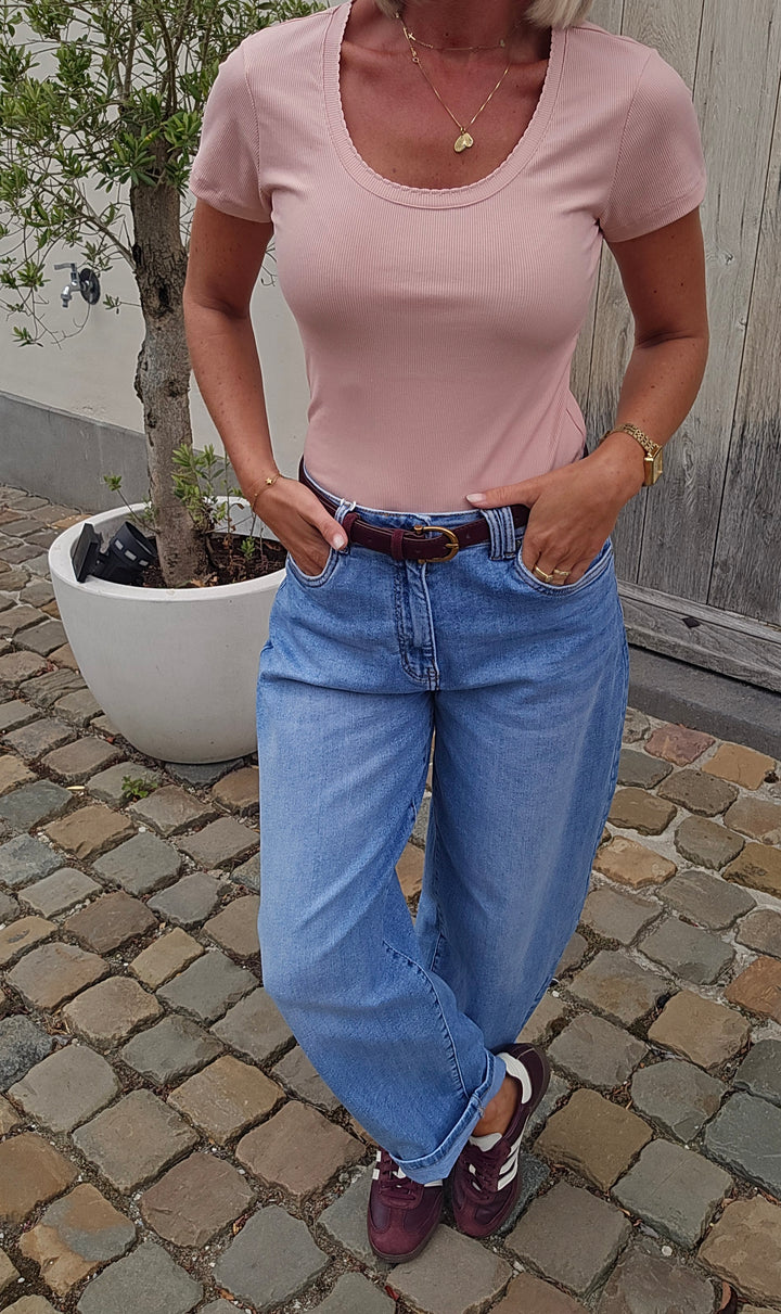 CLARA rib tee soft pink