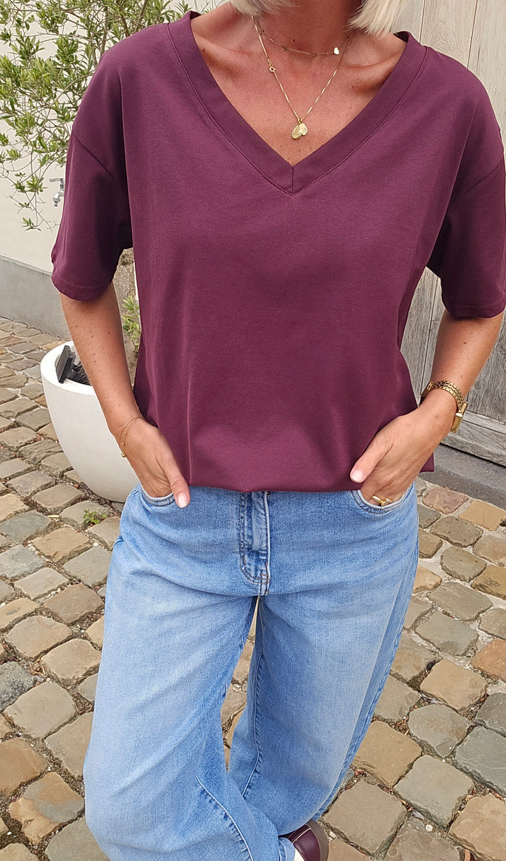 ÉLISE oversized tee plum