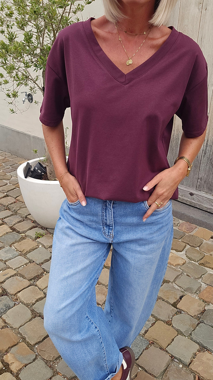ÉLISE oversized tee plum