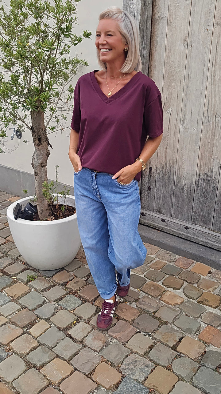 ÉLISE oversized tee plum