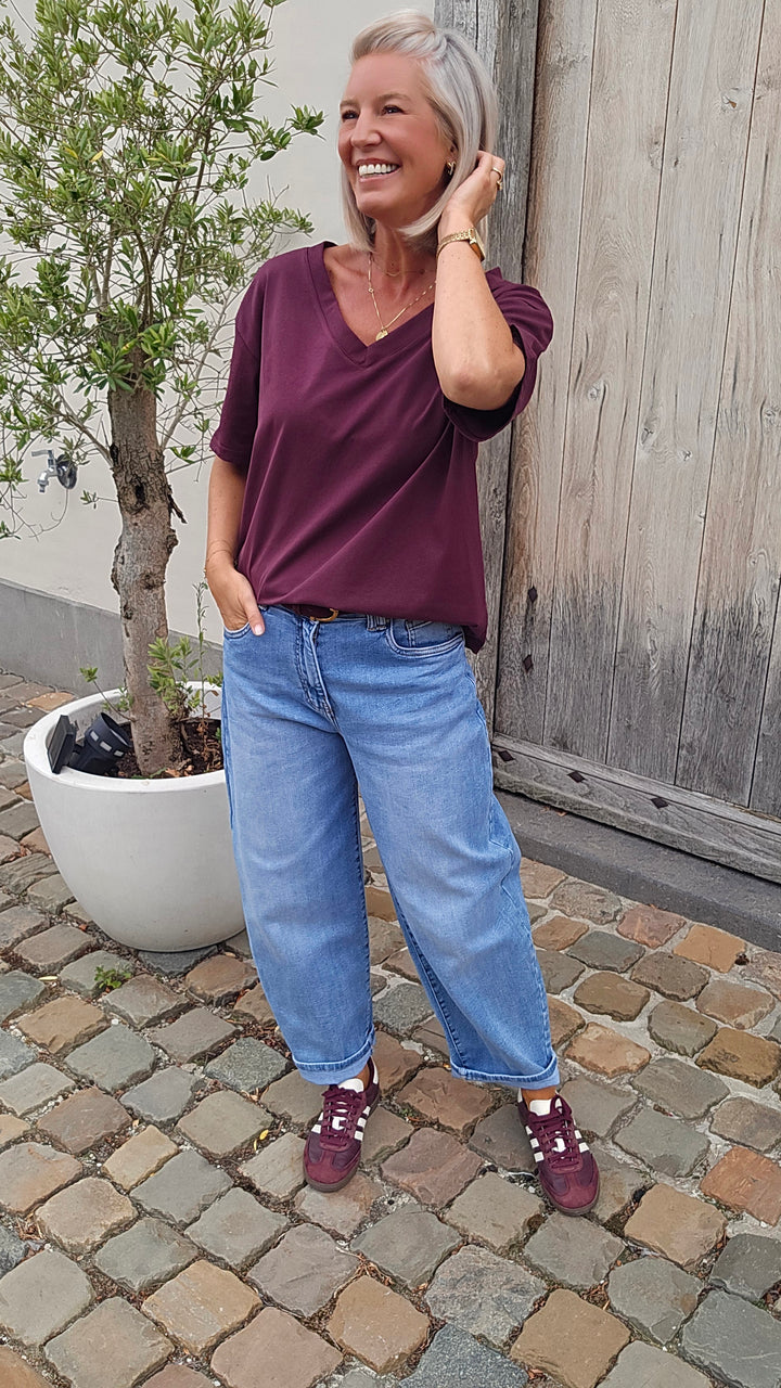 ÉLISE oversized tee plum