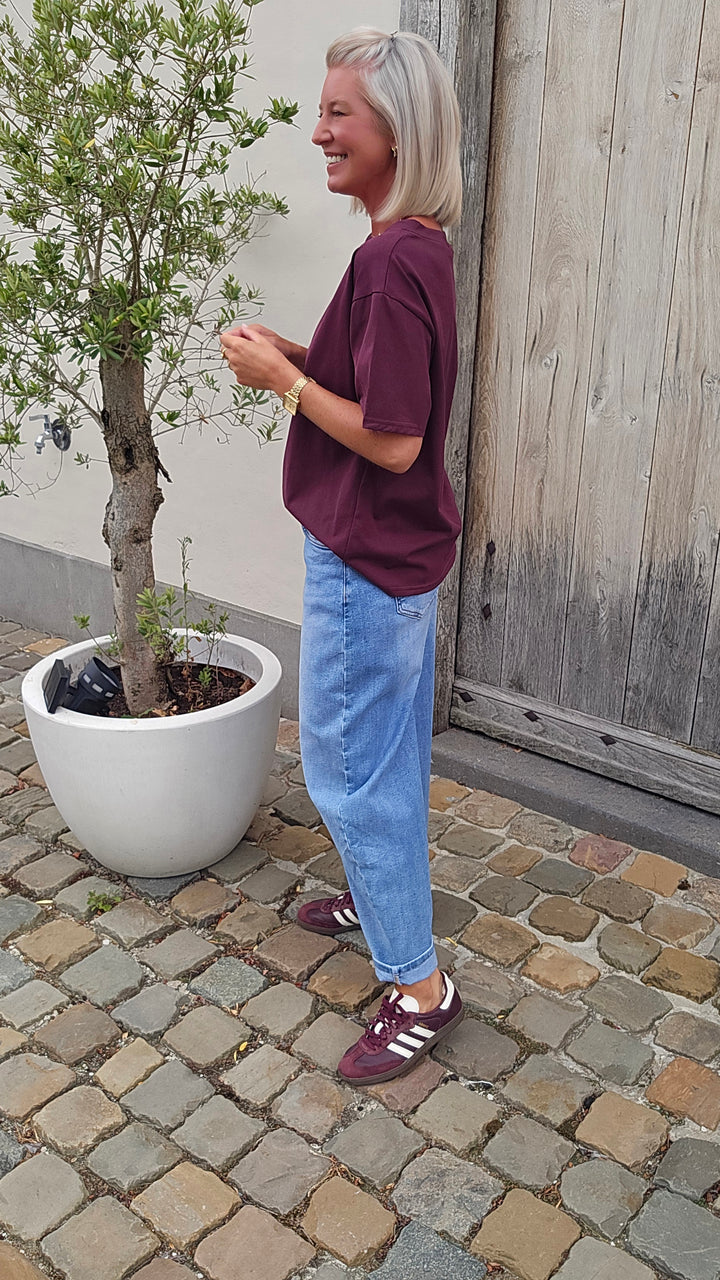ÉLISE oversized tee plum