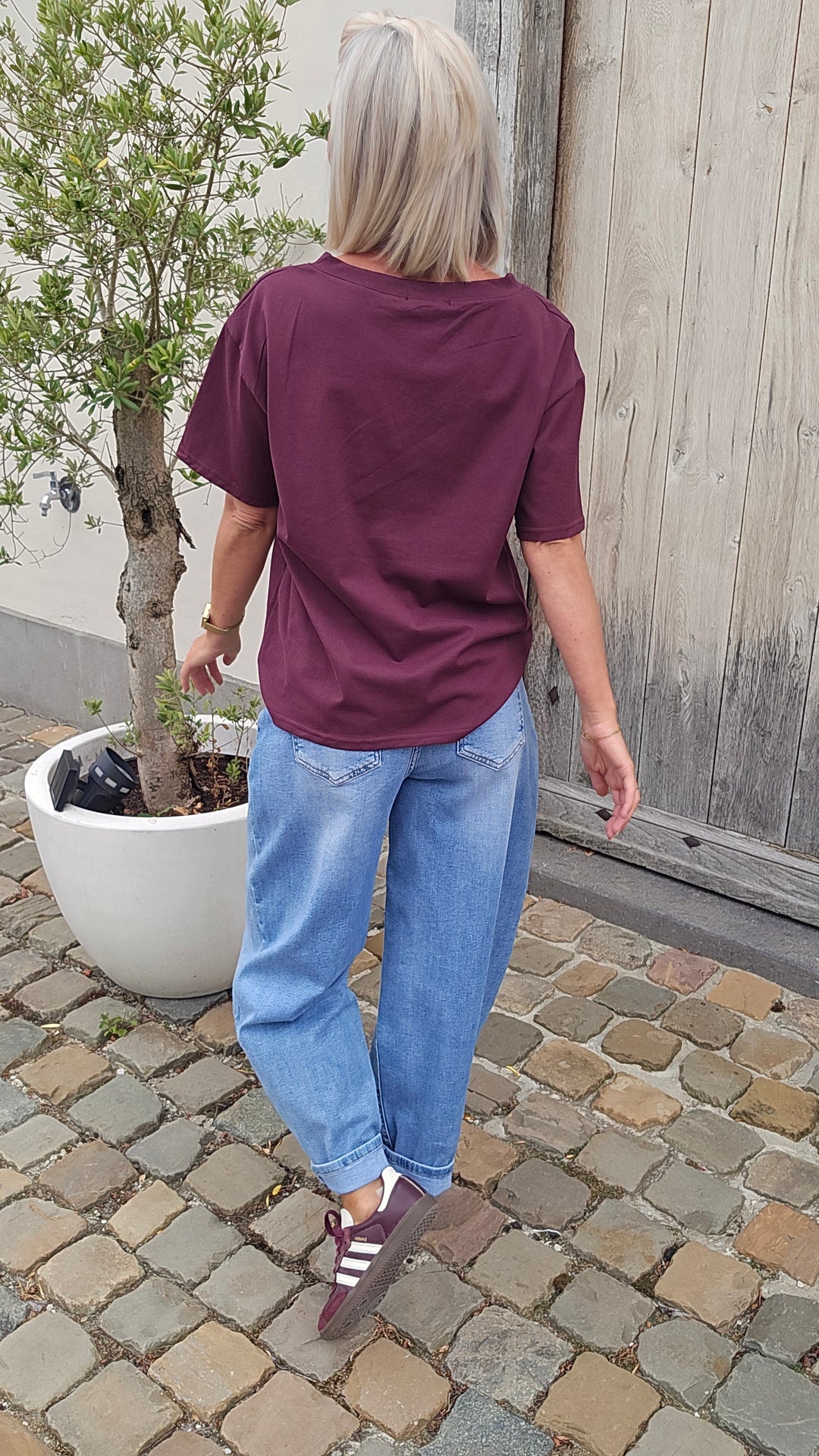 ÉLISE oversized tee plum