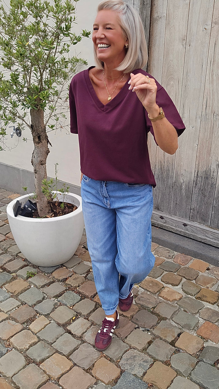 ÉLISE oversized tee plum