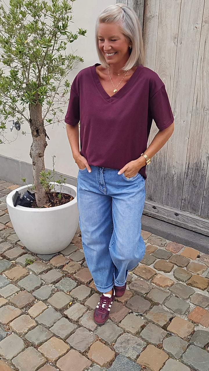 ÉLISE oversized tee plum