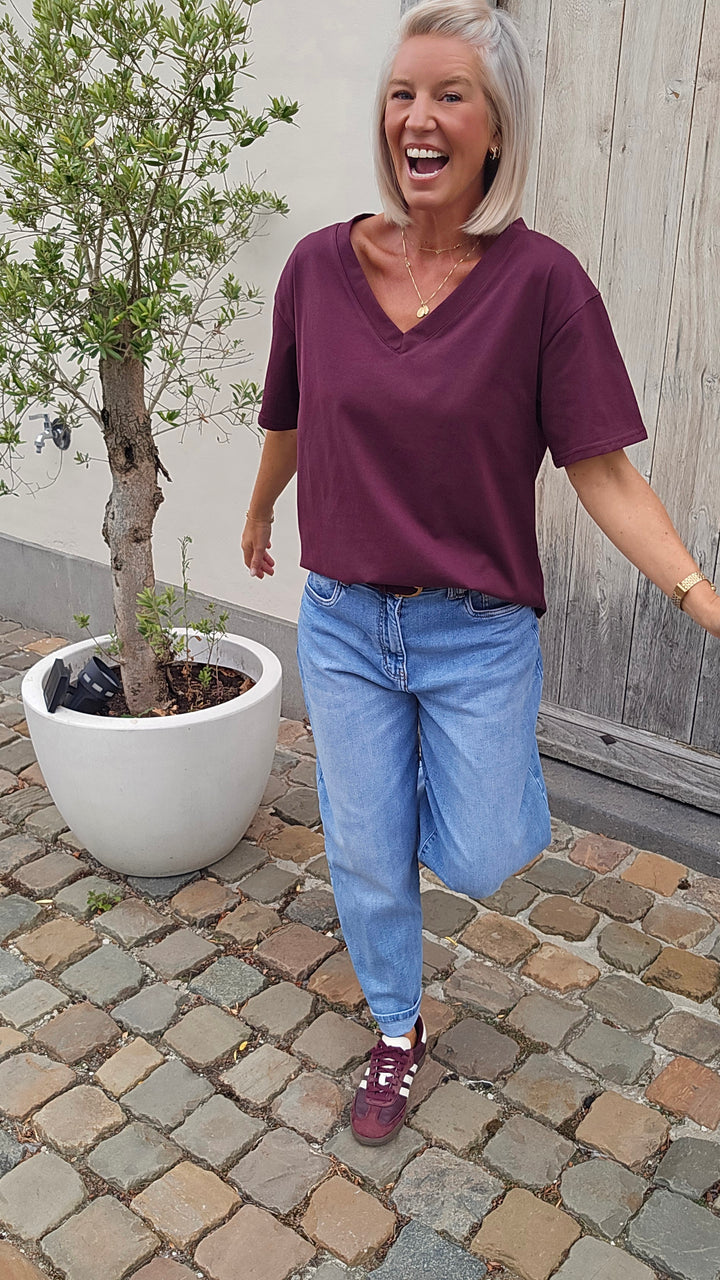 ÉLISE oversized tee plum