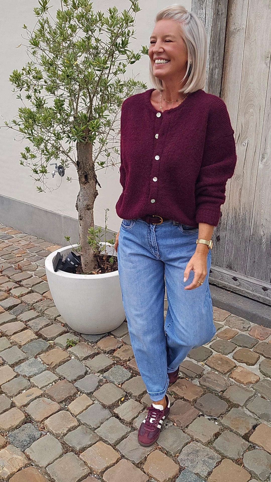 LIESJE cardigan burgundy