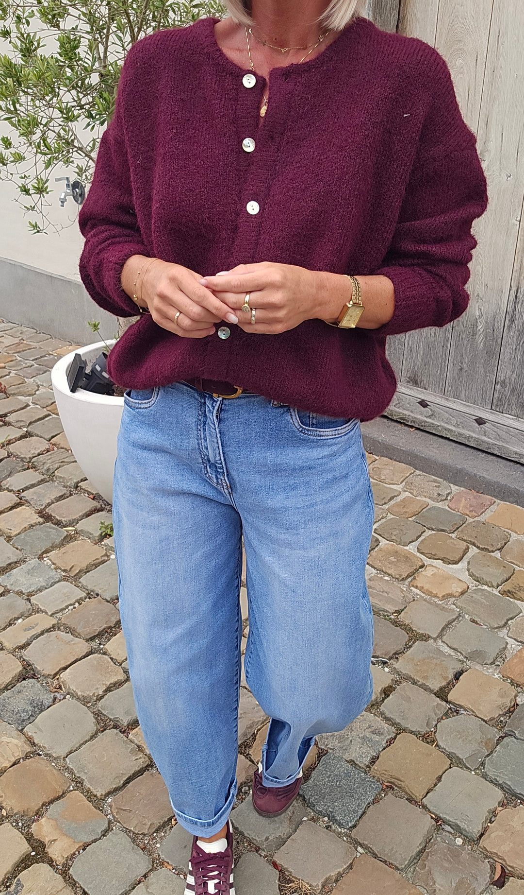 LIESJE cardigan burgundy