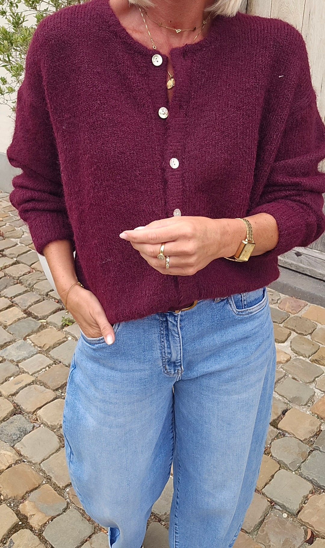 LIESJE cardigan burgundy