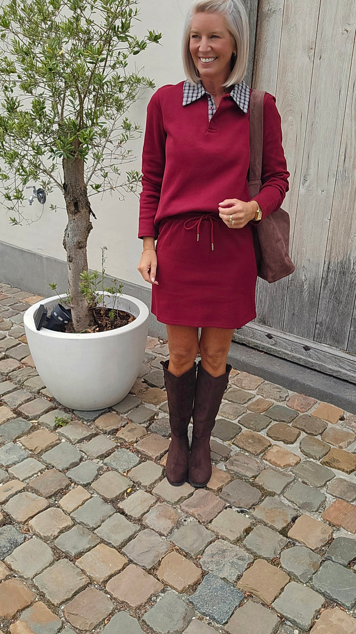 ALIX cotton set burgundy